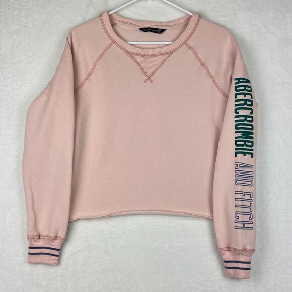 Abercrombie & Fitch Sweater Womens Extra Small Pink Cropped Lightweight Casual - Picture 3 of 9